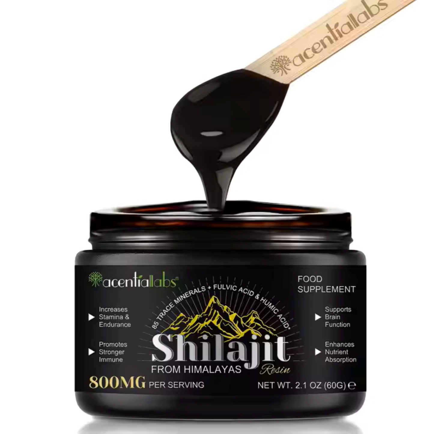 Shilajit Original Himalaya Bio, 60g Shilajit Resin Pures Himalaya Shilajit