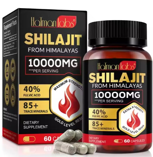 Shilajit-Harz reine Himalaya-Kapseln Gesundheit Shilajit- 10000 MG für echte Männer